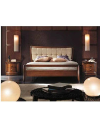 LETTO MATRIMONIALE FINITURA CON TESTATA IMBOTTITA E COMODINO 2 CASSETTI