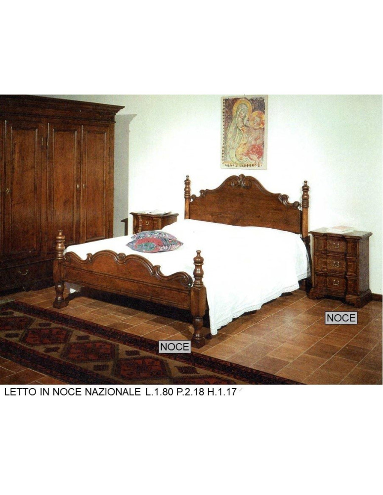 LETTO MASSICCIO MATRIMONIALE TORNITO
