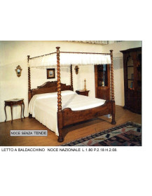 LETTO A BALDACCHINO IN NOCE