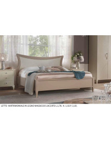 LETTO  MATRIMONIALE IN LEGNO MASSICCIO LACCATO