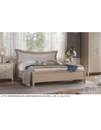 LETTO  MATRIMONIALE IN LEGNO MASSICCIO LACCATO