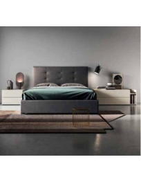 LETTO IMBOTTITO IN ECOPELLE BLOOM