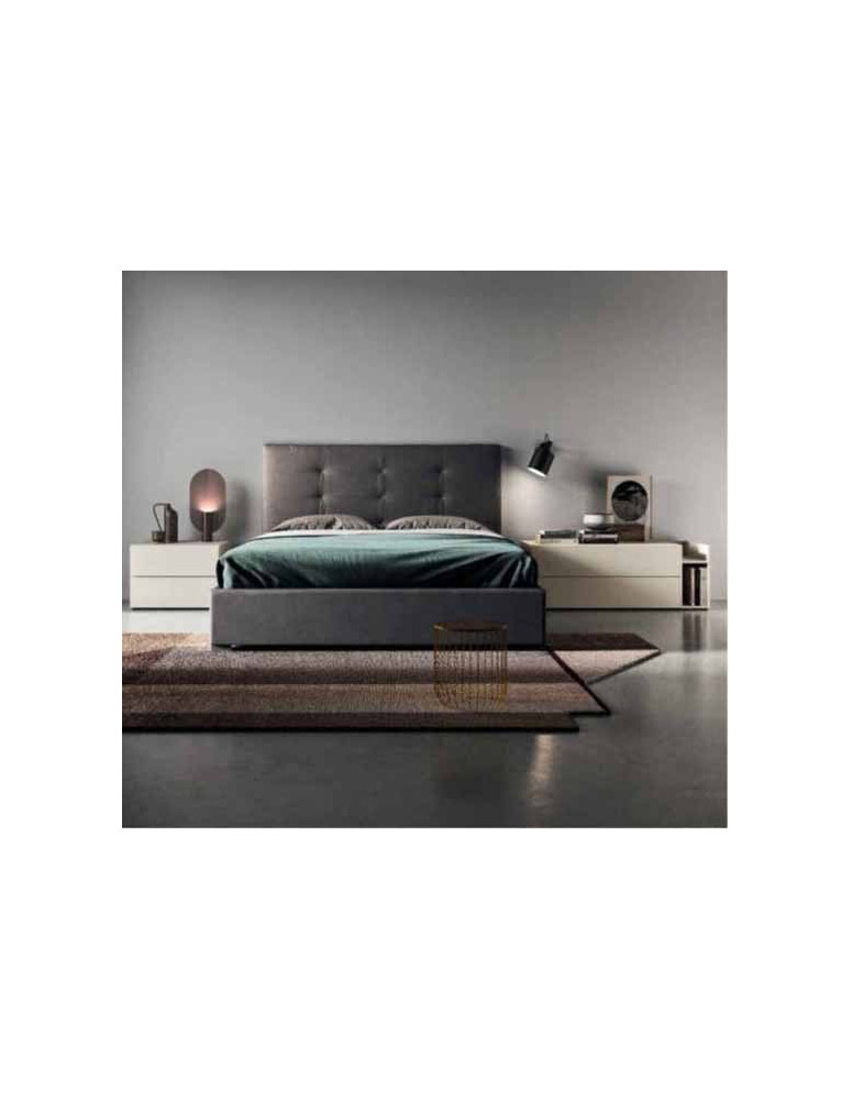 LETTO IMBOTTITO IN ECOPELLE BLOOM