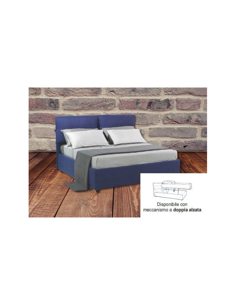 LETTO CON RETE A DOGHE E CONTENITORE