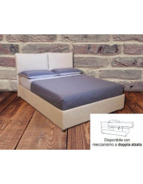 LETTO MATRIMONIALE CON RETE A DOGHE E CONTENITORE