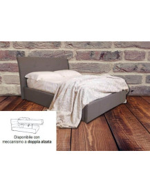 LETTO CON RETE A DOGHE E CONTENITORE