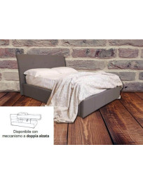 LETTO CON RETE A DOGHE E CONTENITORE