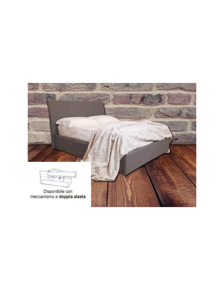 LETTO CON RETE A DOGHE E CONTENITORE