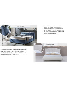 LETTI IMBOTTITI CON CONTENITORE E RETE A DOGHE