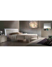 LETTO LARICE E ECOPELLE BIANCO