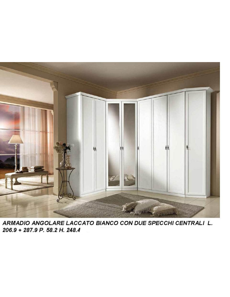 ARMADIO ANGOLARE BIANCO LACCATO