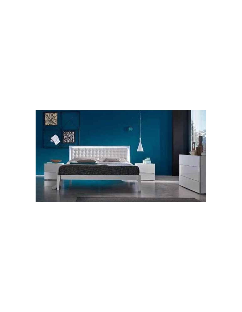 LETTO FRASSINO ECOPELLE BIANCO