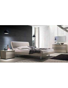 LETTO IN LARICE ED ECO PELLE