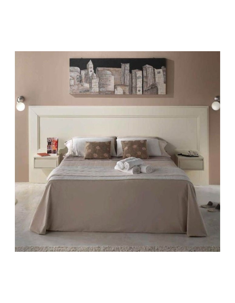 TESTATA LETTO LACCATO MATRIMONIALE CON DUE COMODINI CON UN CASSETTO