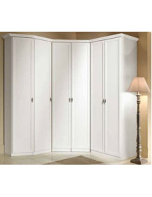 ARMADIO ANGOLARE AVORIO CON CABINA 6 ANTE