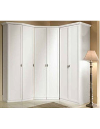 ARMADIO ANGOLARE AVORIO CON CABINA 6 ANTE