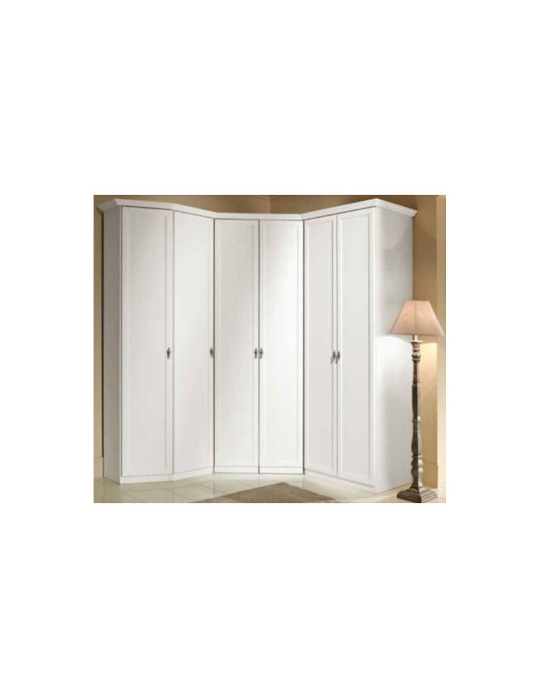 ARMADIO ANGOLARE AVORIO CON CABINA 6 ANTE