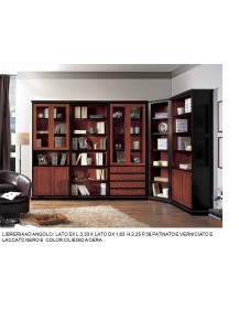 LIBRERIA AD ANGOLO VERNICIATA E LACCATA