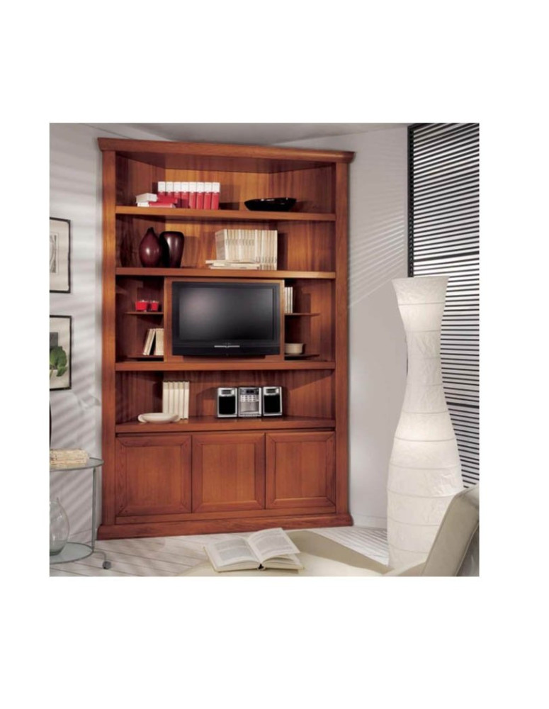 LIBRERIA ANGOLARE PER TV CON APERTURA FRONTALE LATO TV