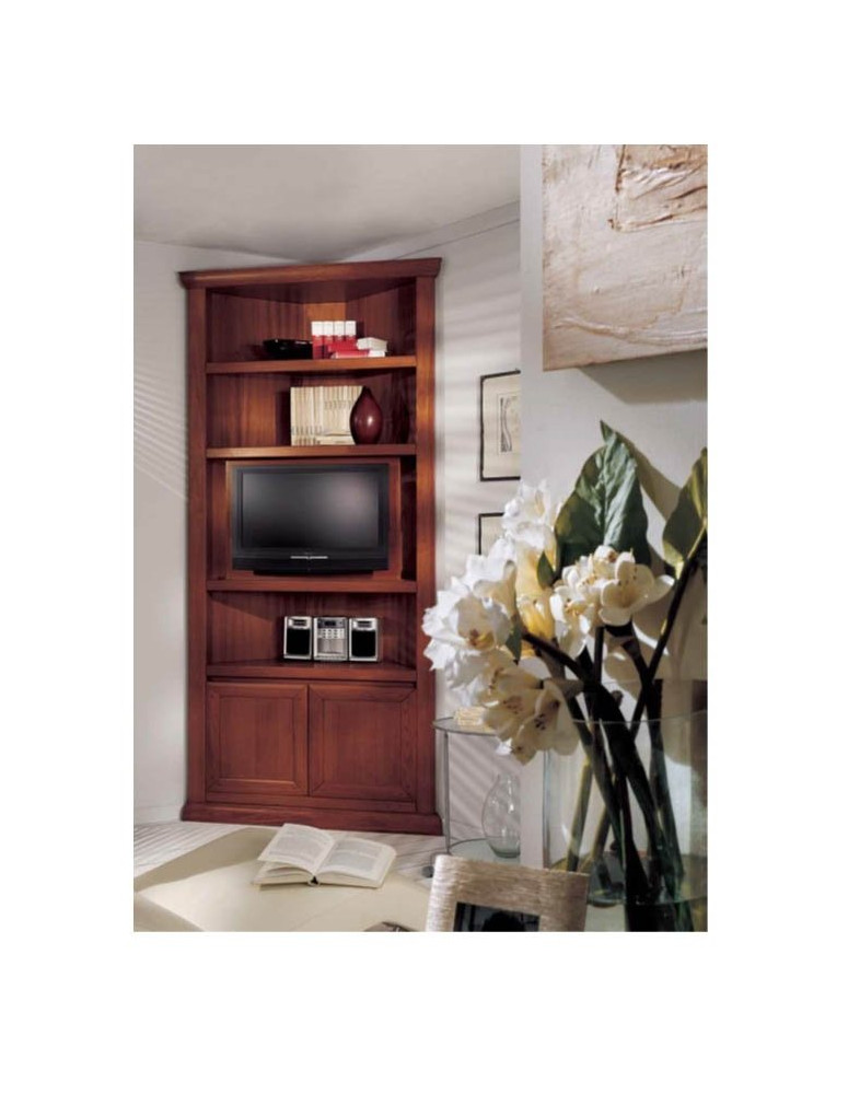 LIBRERIA ANGOLARE PER TV CON APERTURA FRONTALE LATO TV