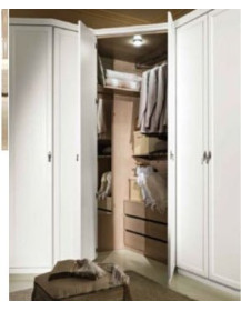 ARMADIO ANGOLARE AVORIO CON CABINA 6 ANTE