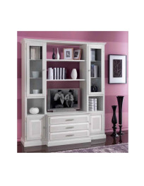 LIBRERIA 4 PORTE E 3 CASSETTI LACCATA