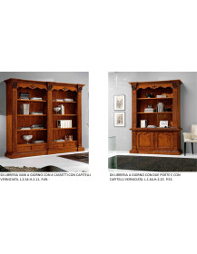 LIBRERIA A GIORNO CON DUE PORTE E CON CAPITELLI VERNICIATA