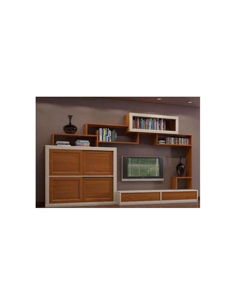 LIBRERIA SOGGIORNO VERNICIATO CILIEGIO E LACCATO