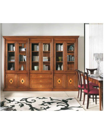 LIBRERIA 6 VANI CON INTAGLI A ROMBO