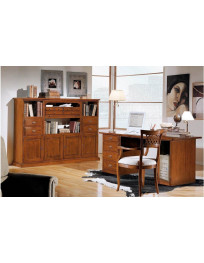 LIBRERIA CON SCRIVANIA CLASSICO MASSICCIO