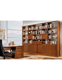 LIBRERIA CLASSICA IN LEGNO CON SCRIVANIA