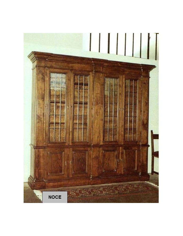 VETRINA A 4 ANTE VETRI LEGATI OTTONE