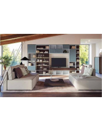 LIBRERIA CON MADIA ALTA E MADIA BASSA