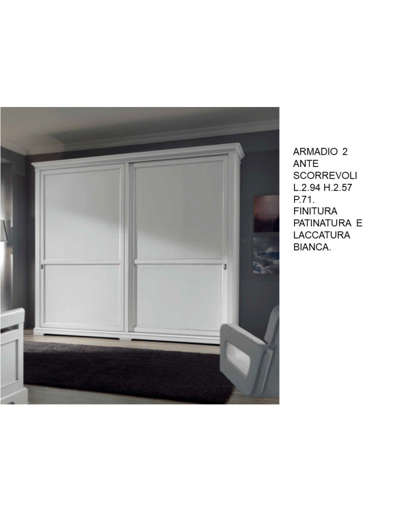 ARMADIO 2 ANTE SCORREVOLI LACCATO