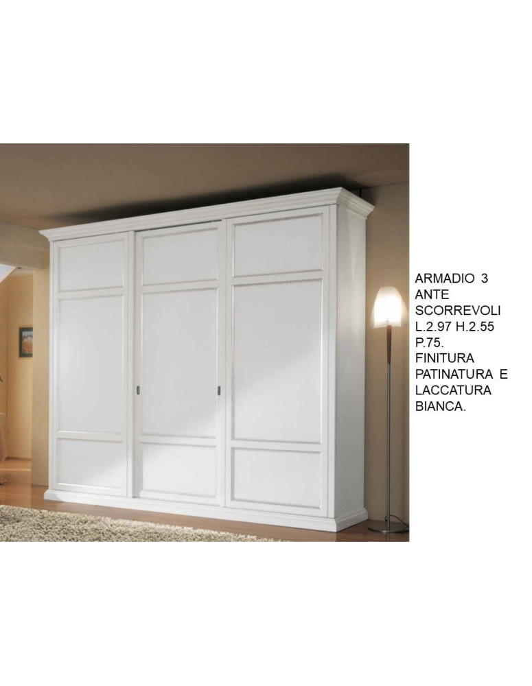 ARMADIO 3 ANTE SCORREVOLI LACCATO