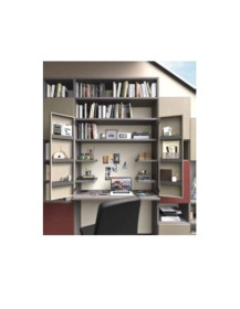 LIBRERIA SCALETTATA CON ANTE BAULE E SCRIVANIA