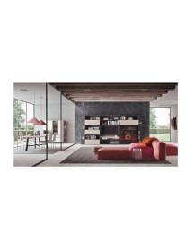 LIBRERIA CON RIBALTE,APERTURA CON PUSH TO OPEN