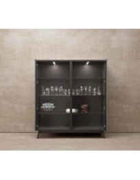 MADIA CON DUE ANTE A VETRO E LUCI INTERNE