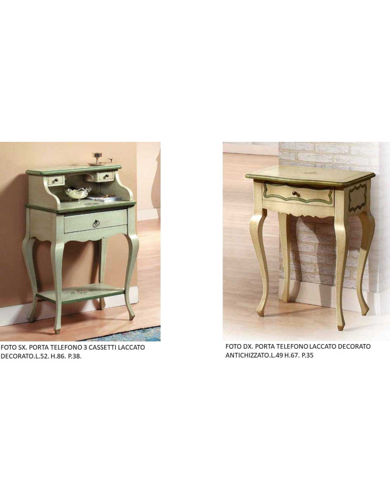 PORTA TELEFONO LACCATO DECORATO