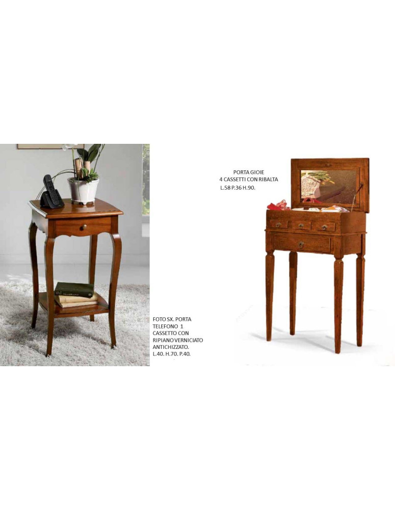 PORTA GIOIE 4 CASSETTI CON RIBALTA + PORTATELEFONO
