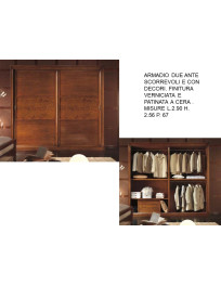 ARMADIO DUE ANTE SCORREVOLI E CON DECORI