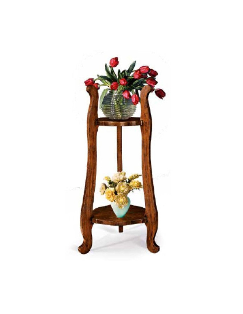 PORTA VASO CON DUE PIANI VERNICIATO  ANTICHIZZATO