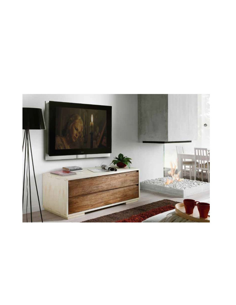 PORTA TV  2 CASSETTI CON GUIDE AMMORTIZZATE LACCATO DECAPE