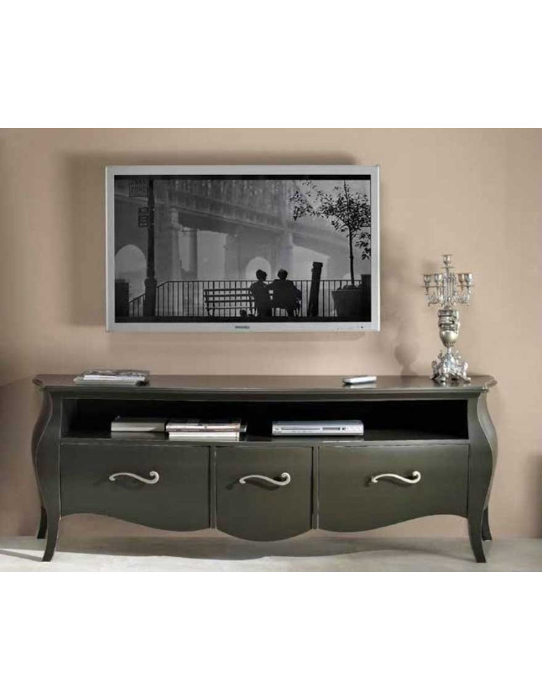 PORTA TV BOMBATO 3  CASSETTI LACCATO.