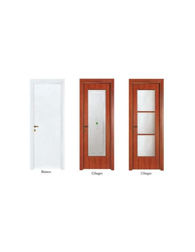 PORTE A 3 VETRI CILIEGIO