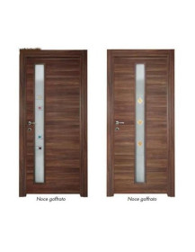 PORTE CON FASCIA VETRO NOCE