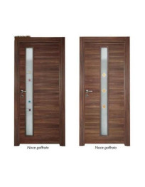 PORTE CON FASCIA VETRO NOCE