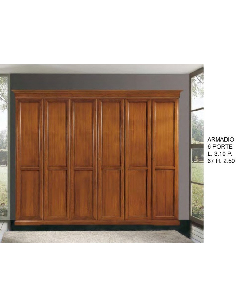 ARMADIO 6 PORTE BATTENTI IN LEGNO