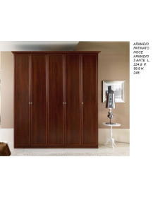 ARMADIO 5 ANTE BATTENTE PATINATO NOCE