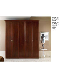 ARMADIO 5 ANTE BATTENTE PATINATO NOCE